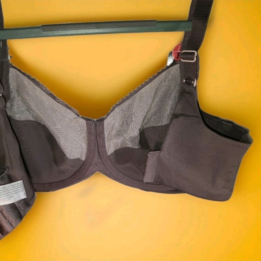 Lilyette Minimizer Bra 34DD Rum Raisin Lace Underwire Adjustable LY0434 - Picture 5 of 6